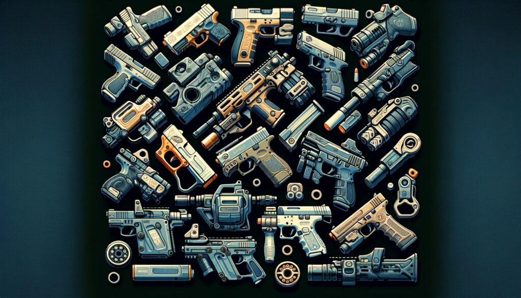 An illustrative display of various top airsoft speed loaders, showcasing different types and styles